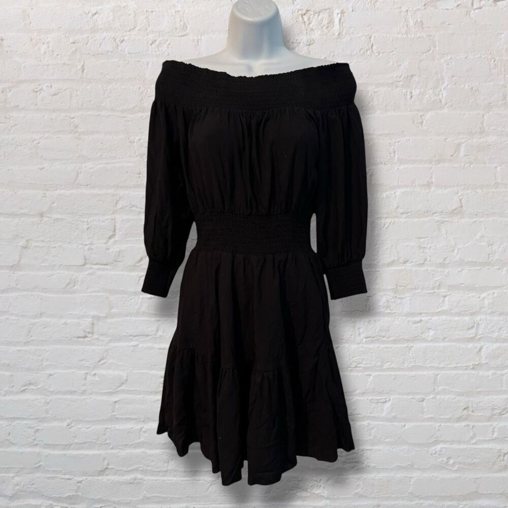 Gianni Bini Black Off-Shoulder Long Sleeve Dress Women’s XS